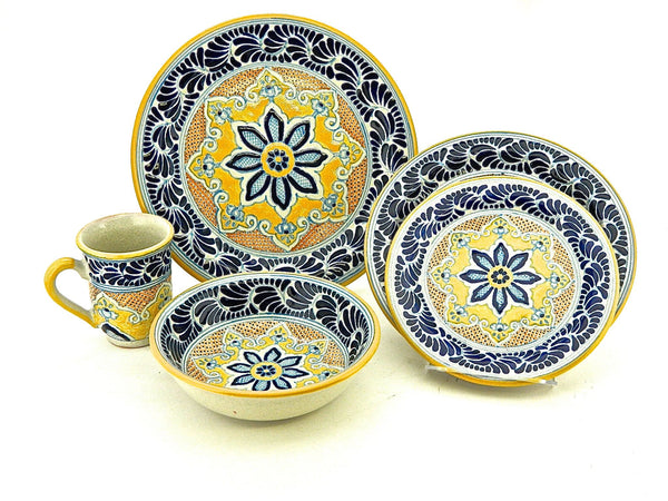 Five-piece Talavera Dinnerware Set - "MEDALLON MORISCO"