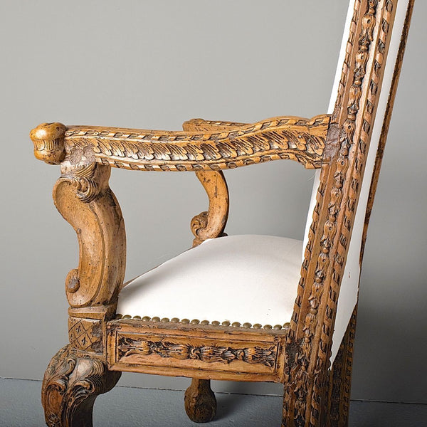 Antique carved Spanish colonial bishop’s chair