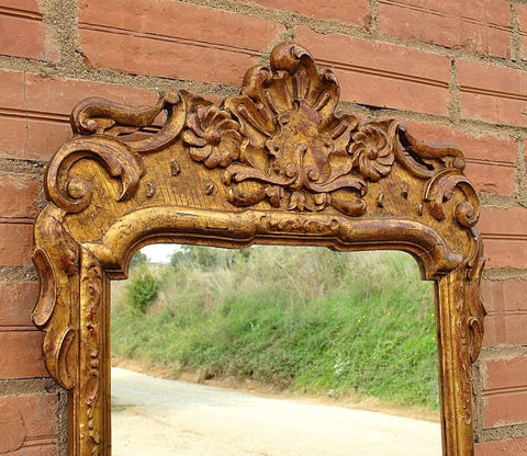 Antique carved and gilt Baroque mirror