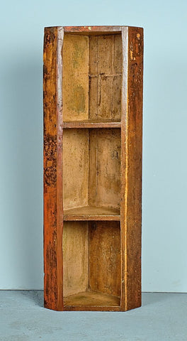 Antique painted hanging spice rack, pine