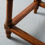 Antique turned leg heart of pine accent table with drawer