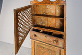 Antique painted two-door, one-drawer Pyrenees pantry cabinet, pine