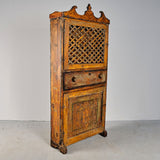 Antique painted two-door, one-drawer Pyrenees pantry cabinet, pine