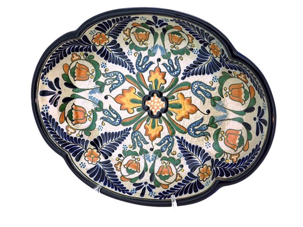 Large Oval Talavera Serving Platter - "HELECHO"
